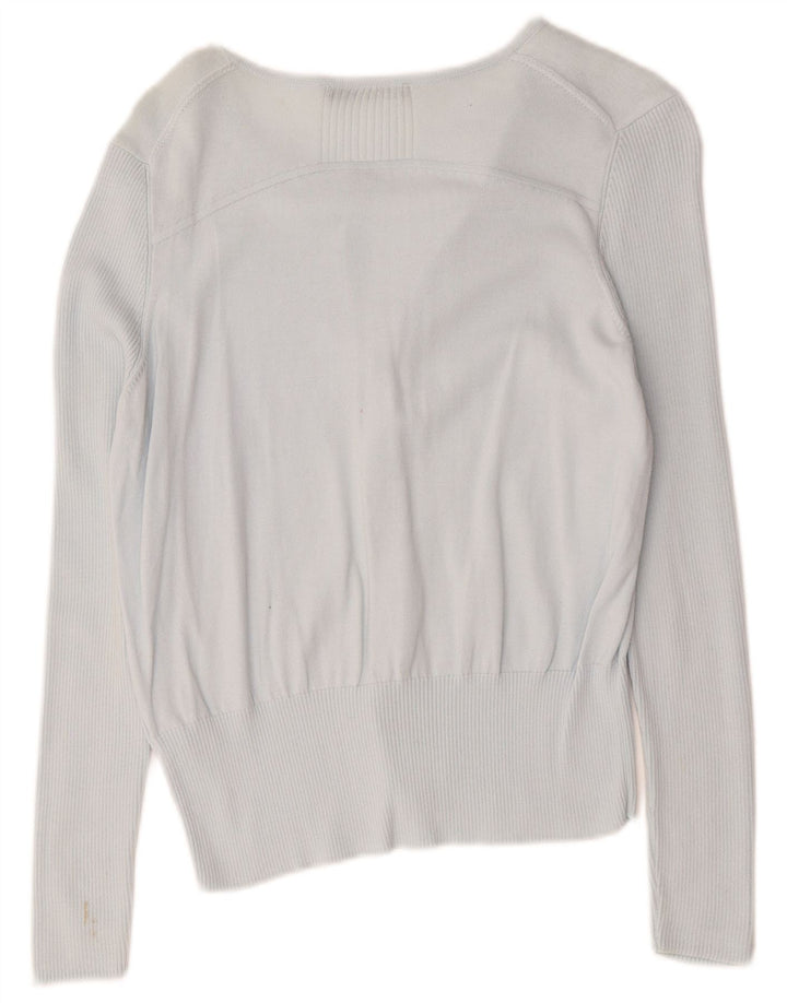 Marks & Spencer Γυναικείο πουλόβερ ζακέτα Autograph UK 12 μεσαίο μπλε βαμβακερό