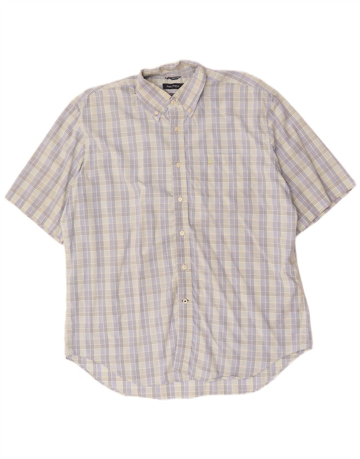 Ανδρικό κοντομάνικο πουκάμισο Nautica XL Blue Check Cotton