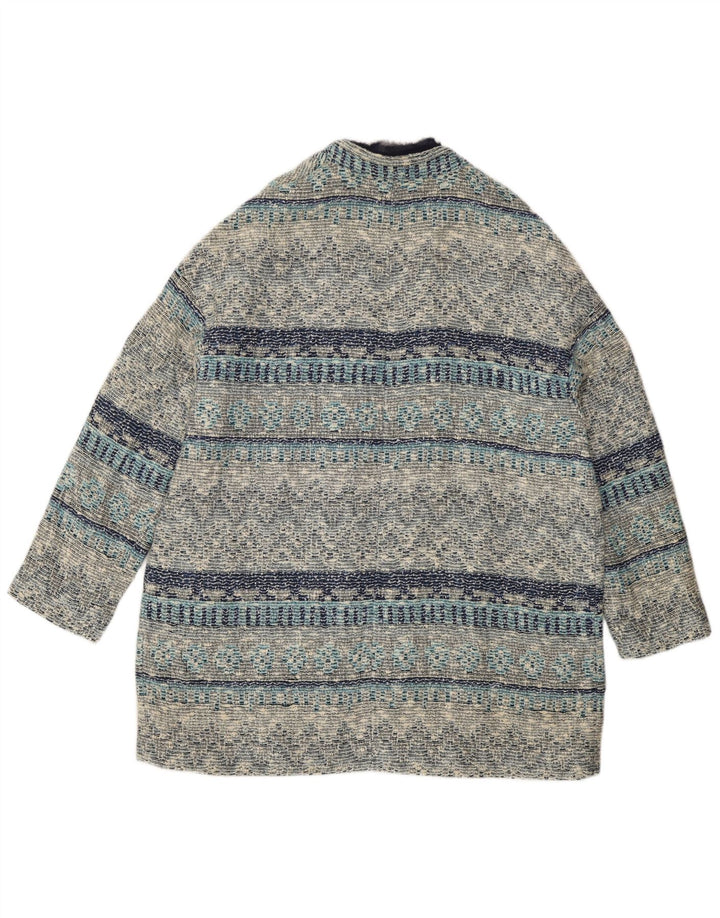 Zara Γυναικείο Ανοιχτό Πανωφόρι UK 12 Medium Blue ριγέ