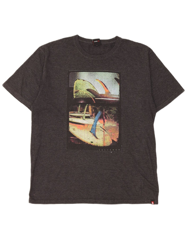 Ανδρικό γραφικό T-Shirt Saltrock Top 2XL Γκρι βαμβακερό