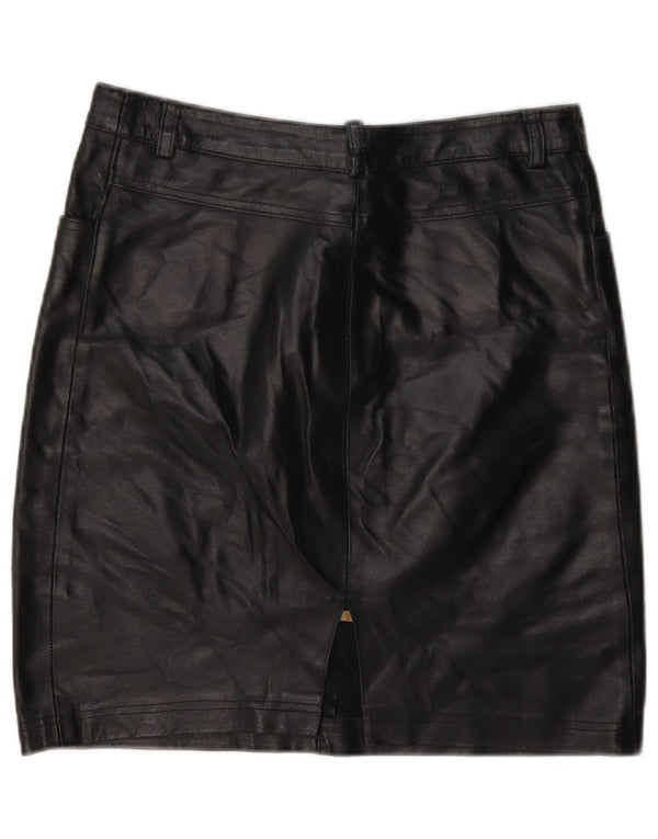 Vintage Γυναικεία Δερμάτινη Φούστα Medium W28 Μαύρη