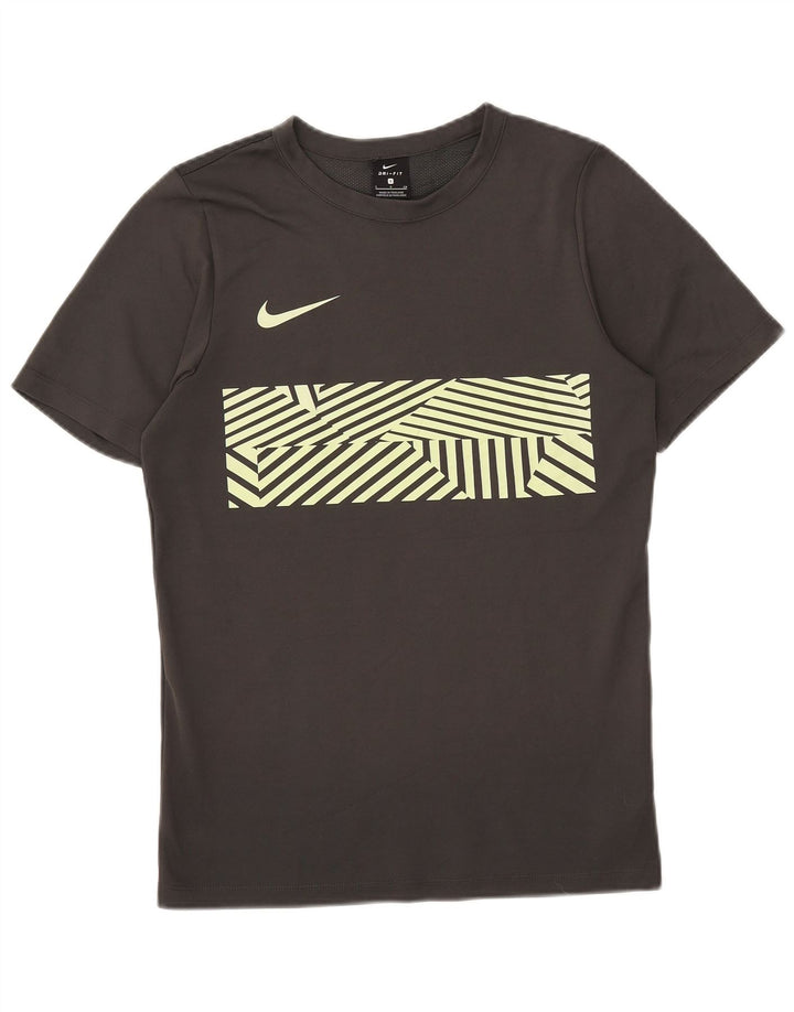 Ανδρικό μπλουζάκι NIKE με γραφικό Dri Fit Τοπ μικρού γκρι πολυεστέρα