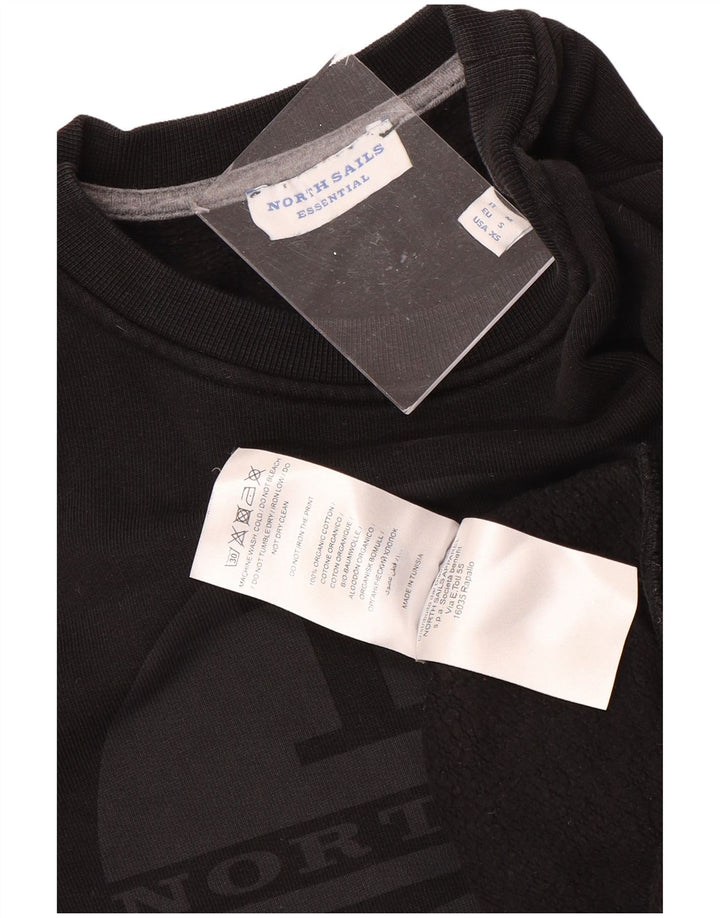 NORTH SAILS Mens Graphic Sweatshirt Jumper Small Black Cotton