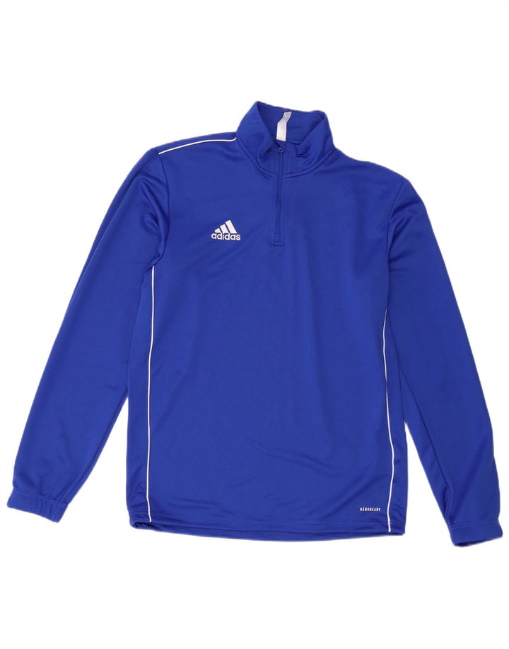 Ανδρική φόρμα αθλητικής φόρμας Adidas Aeroready με φερμουάρ με λαιμόκοψη μεσαίου μπλε πολυεστέρα