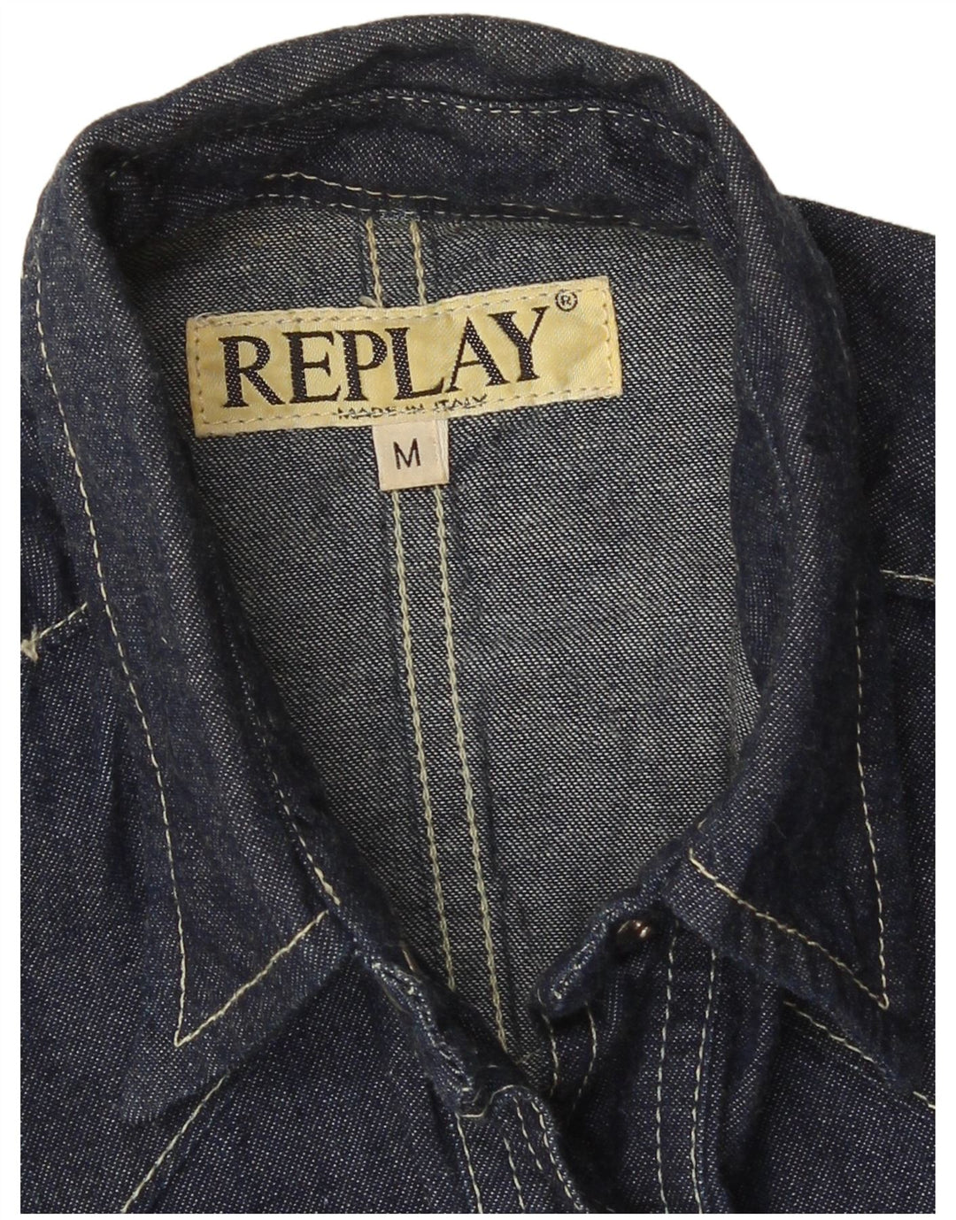 REPLAY Γυναικείο τζιν πουκάμισο UK 12 Medium Navy Blue