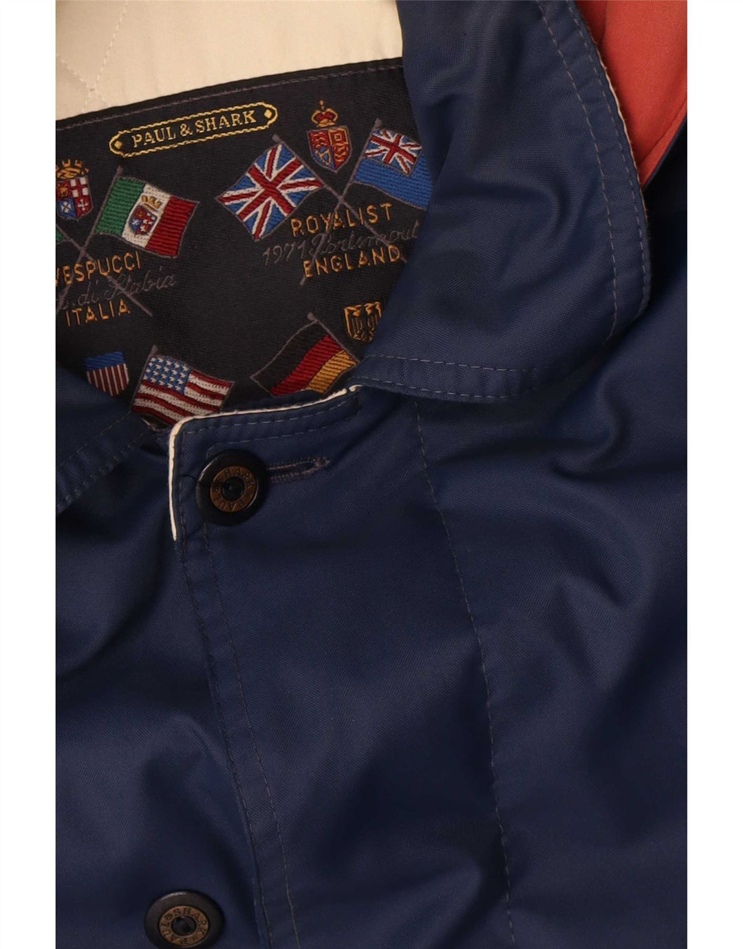 Paul & Shark Ανδρικό παλτό με κουκούλα αντιανεμικό UK 38 Medium Navy Blue Polyamide