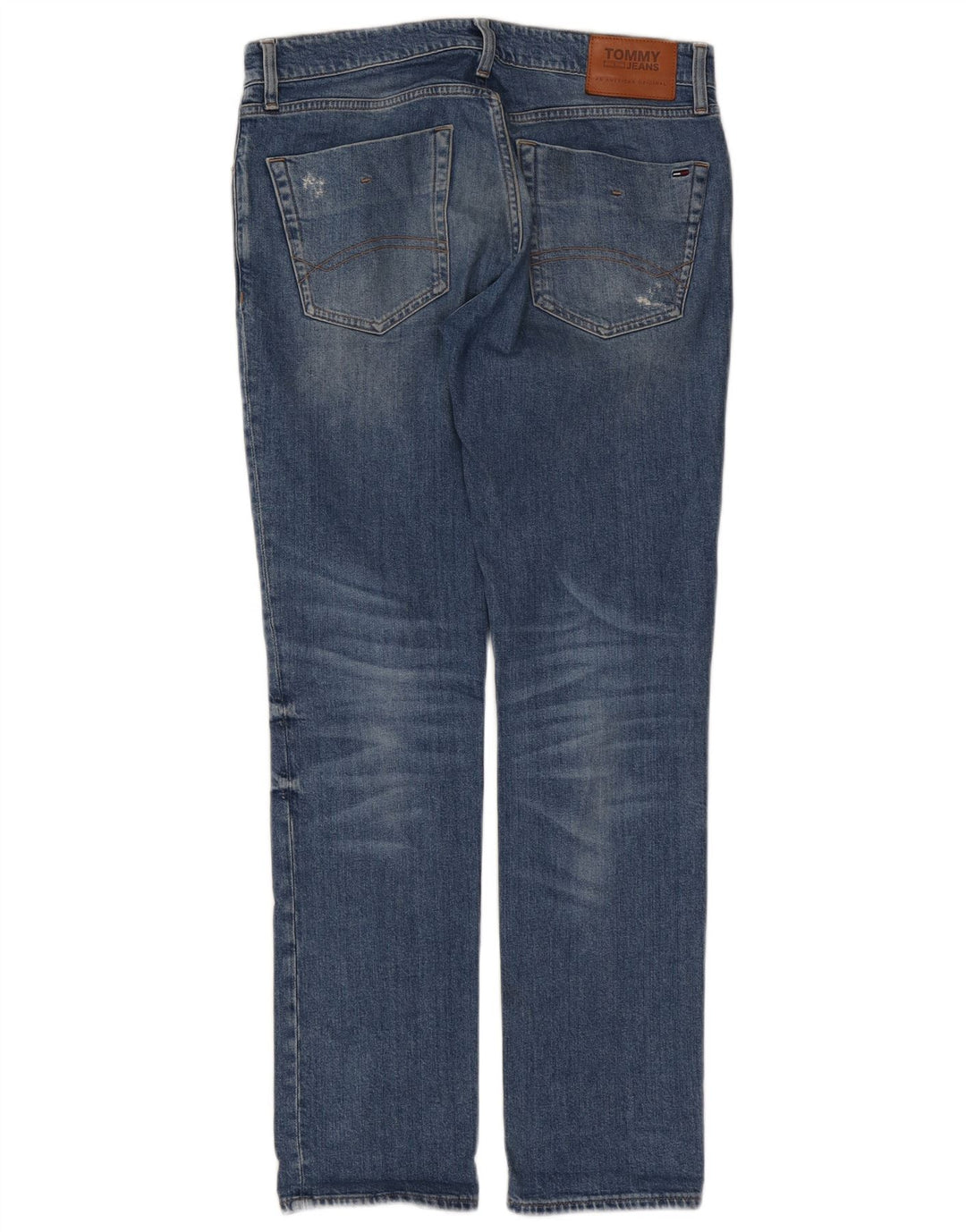TOMMY HILFIGER Mens Distressed Slim Jeans W31 L32 Blue Cotton