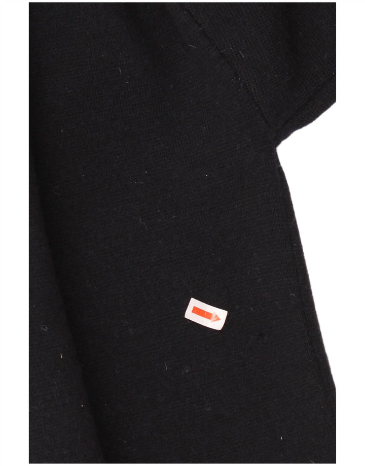 Γυναικείο πουλόβερ Jaeger Crop Crew Neck Jumper UK 16 μεγάλο μαύρο μαλλί