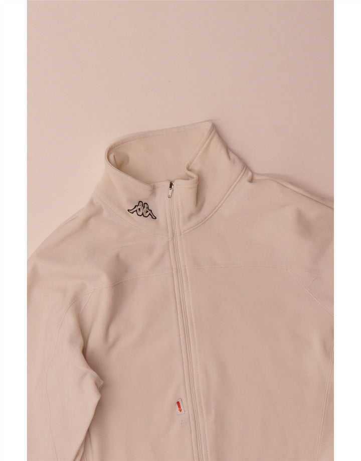 KAPPA Womens Tracksuit Top Jacket UK 14 Large Off White Polyamide