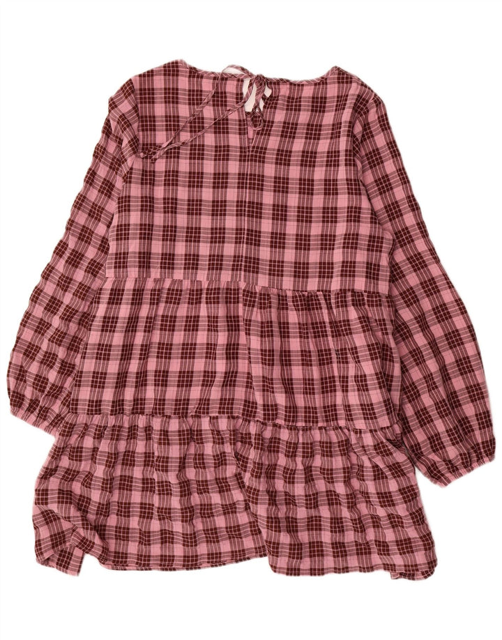 Γυναικείο μακρυμάνικο φόρεμα Oasis UK 16 Large Pink Check Polyester