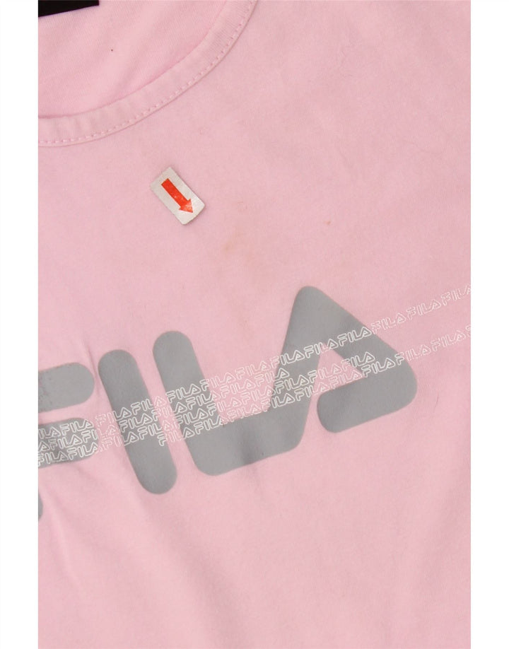Γυναικείο Crop Graphic T-Shirt FILA Top UK 10 Small Pink