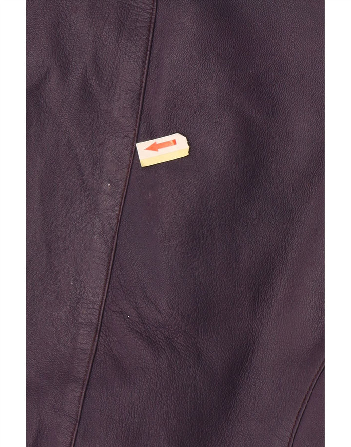 Vintage Γυναικείο Crop Δερμάτινο Μπουφάν UK 10 Small Purple