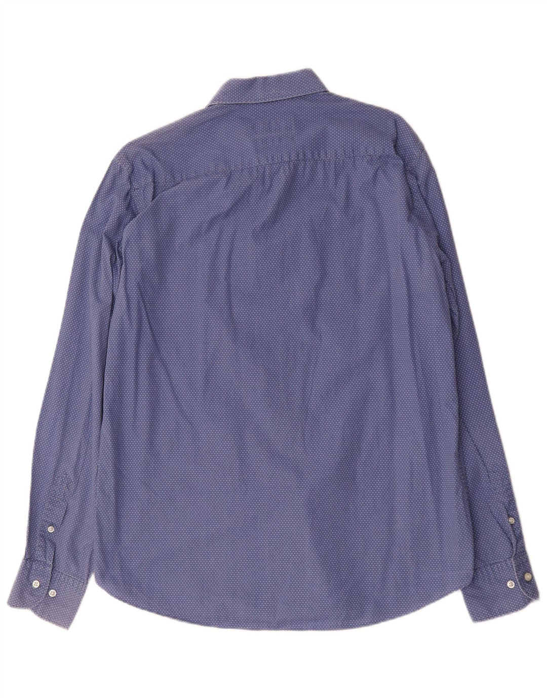 Ανδρικό πουκάμισο Massimo Dutti Slim Fit μεγάλο μπλε βαμβακερό πουά