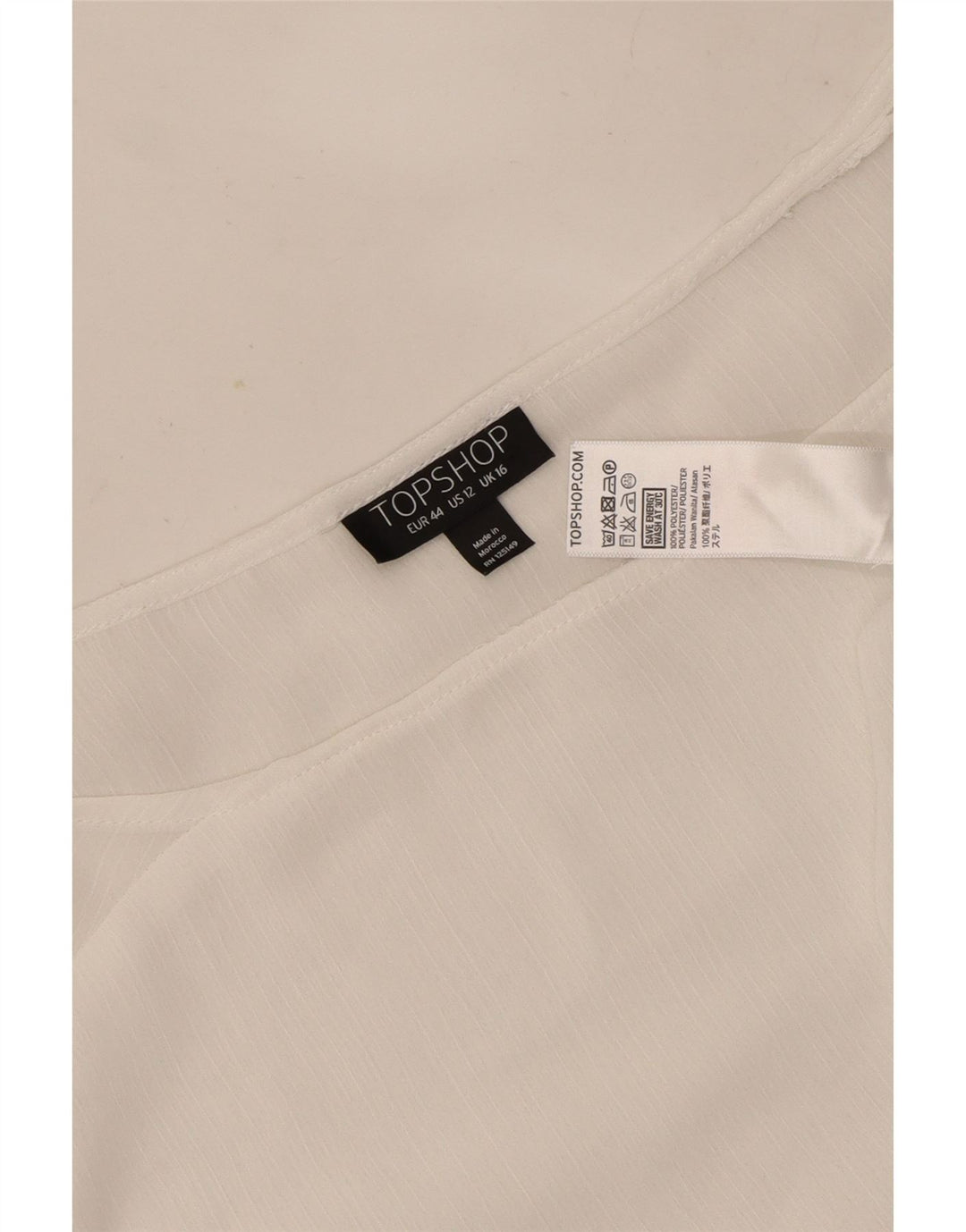 Topshop Γυναικεία μακρυμάνικη μπλούζα Top UK 16 Large White Polyester
