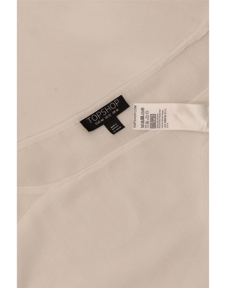 Topshop Γυναικεία μακρυμάνικη μπλούζα Top UK 16 Large White Polyester