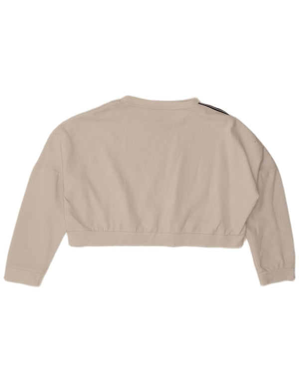 Γυναικείο φούτερ Lotto Crop Oversized Jumper UK 20 2XL Λευκό βαμβακερό
