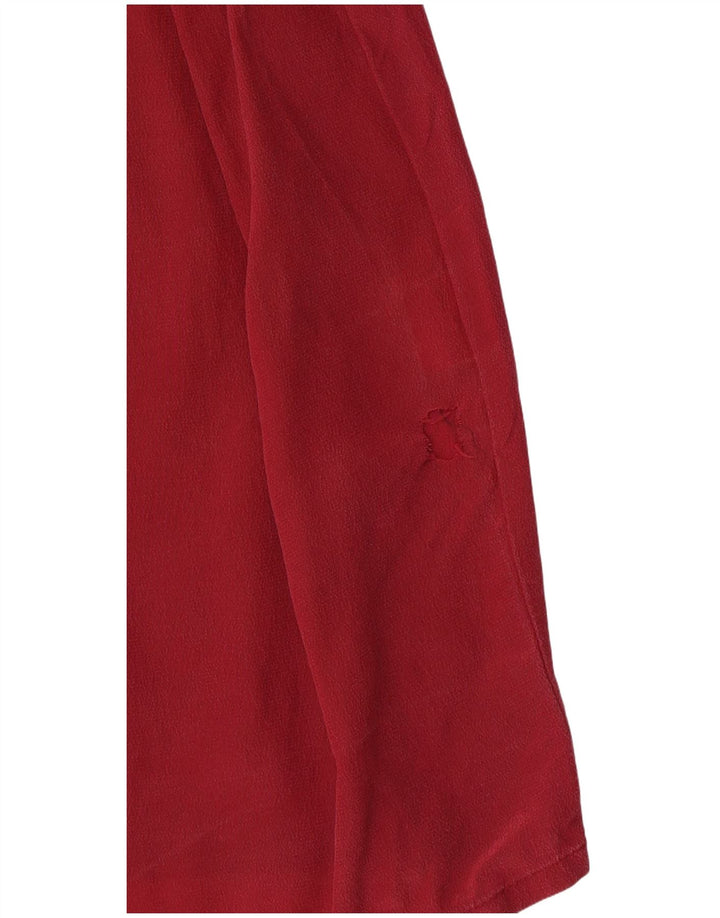 REINE SEIDE Womens Long Sleeve Blouse Top EU 40 Medium Burgundy Silk Vintage Reine Seide and Second-Hand Reine Seide from Messina Hembry 