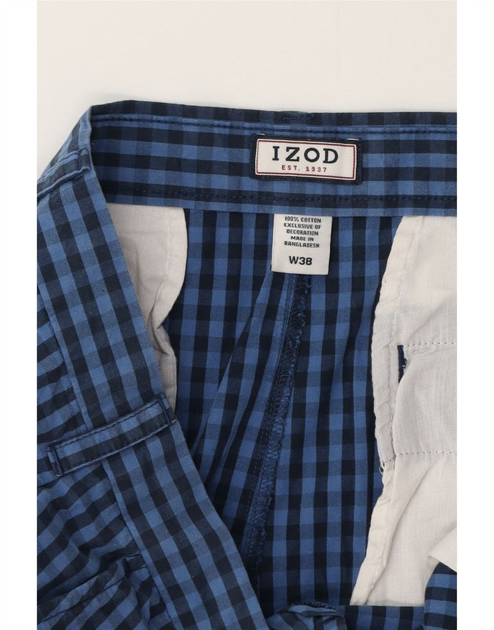 Ανδρικό σορτς Chino IZOD W38 XL Μπλε βαμβακερό Gingham