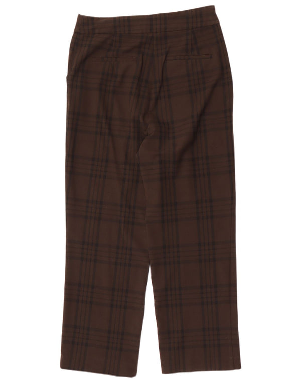 Zara Γυναικείο ίσιο παντελόνι Chino Large W30 L29 Brown Check Polyester