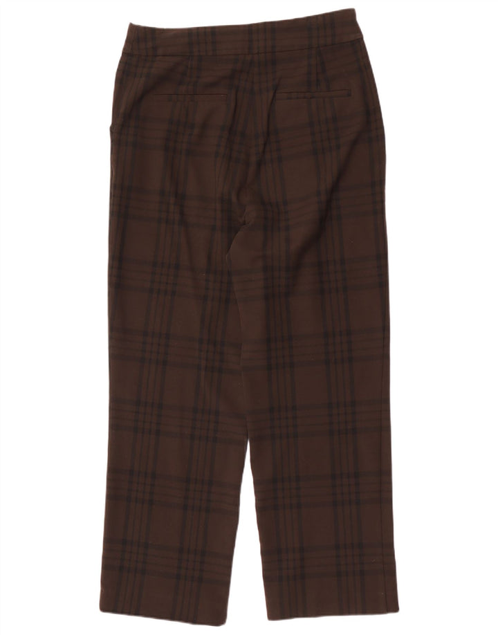 Zara Γυναικείο ίσιο παντελόνι Chino Large W30 L29 Brown Check Polyester