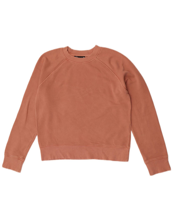 Zara Γυναικεία φούτερ Crop Jumper UK 14 Medium Pink Cotton