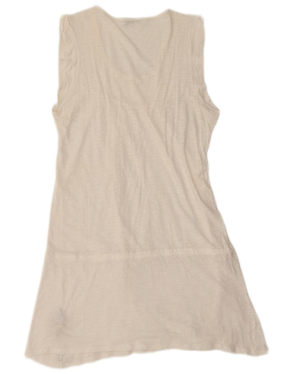 NORTH SAILS Womens Sleeveless A-Line Dress UK 20 2XL Beige Flecked Cotton