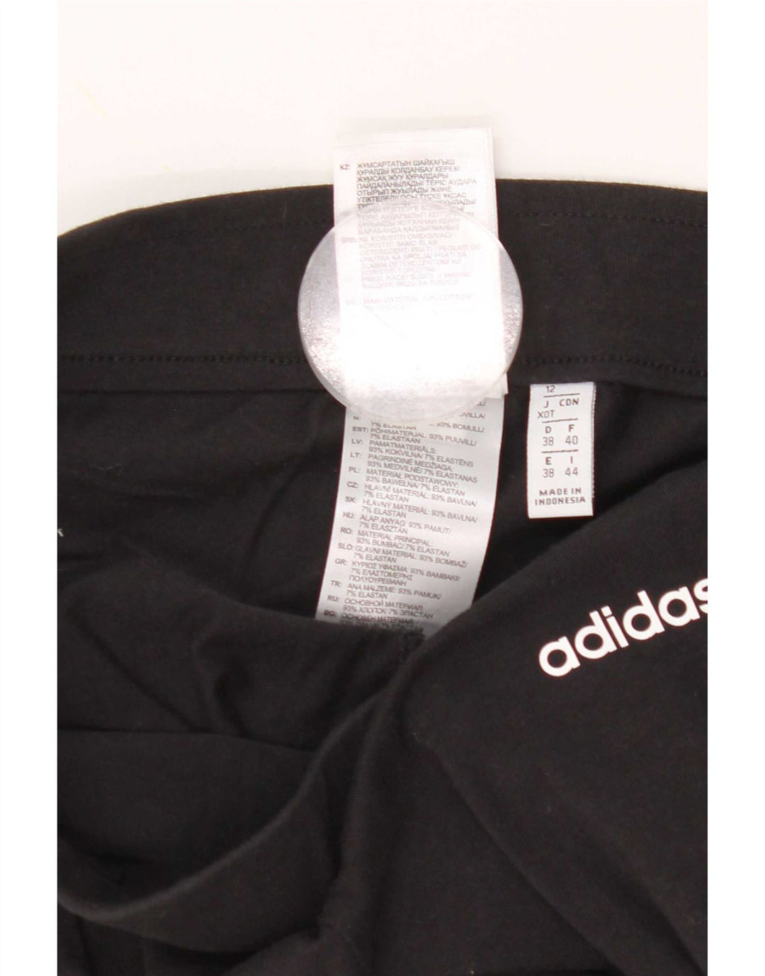 Γυναικεία γραφικά κολάν Adidas UK 12 μεσαίο μαύρο βαμβακερό