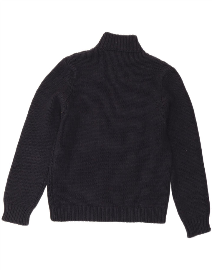 Sisley γυναικείο πουλόβερ με λαιμό χελώνα UK 14 Medium Navy Blue Wool