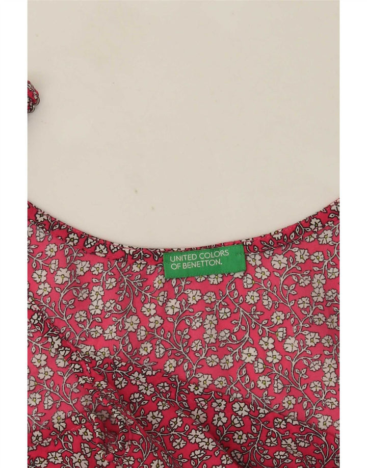 Benetton Womens Cami Top UK 12 Medium Red Floral