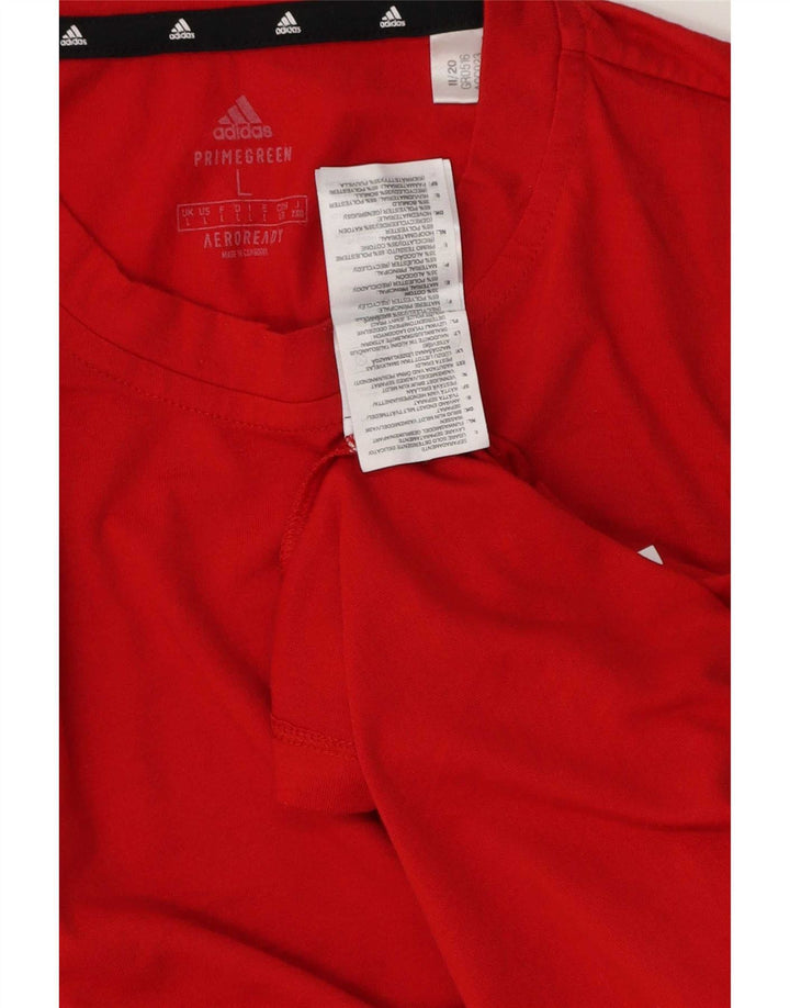 Ανδρικό T-Shirt Adidas Top μεγάλο κόκκινο βαμβακερό