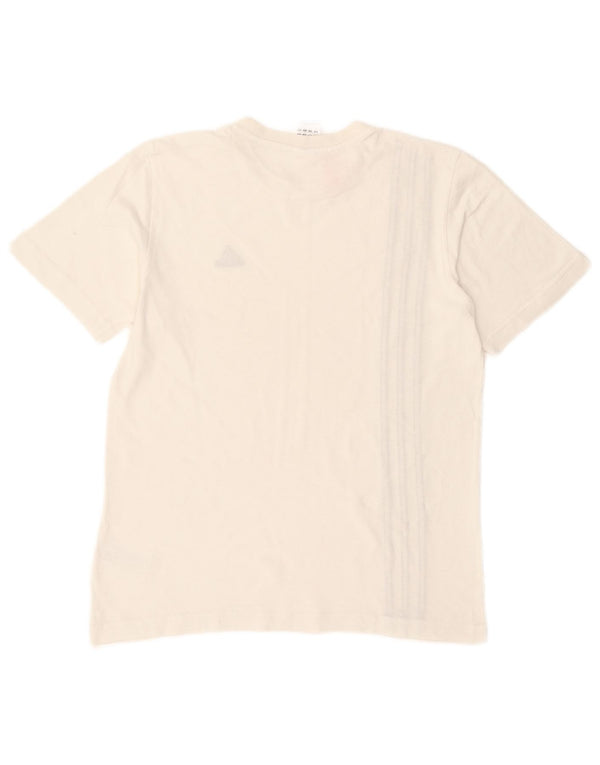 Adidas Boys T-Shirt Top 13-14 Years Off White Βαμβακερό
