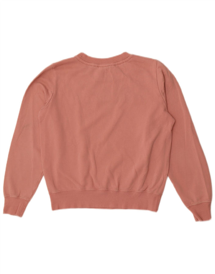 Champion Womens Crop Graphic Oversized φούτερ Jumper UK 10 Small Pink