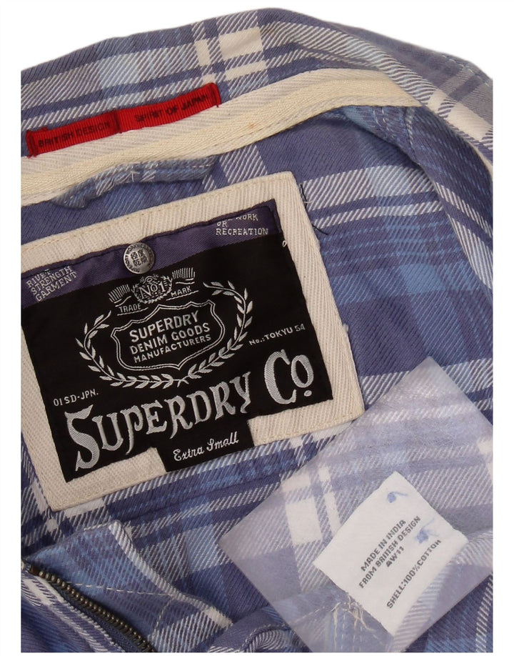 Γυναικείο φανελένιο πουκάμισο SUPERDRY UK 6 XS Blue Check Cotton