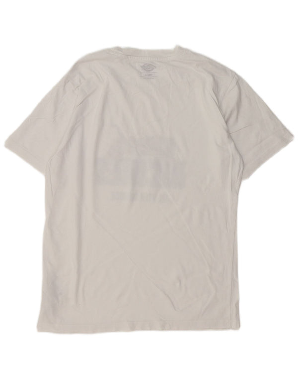 DICKIES Mens Graphic T-Shirt Top Small White Cotton