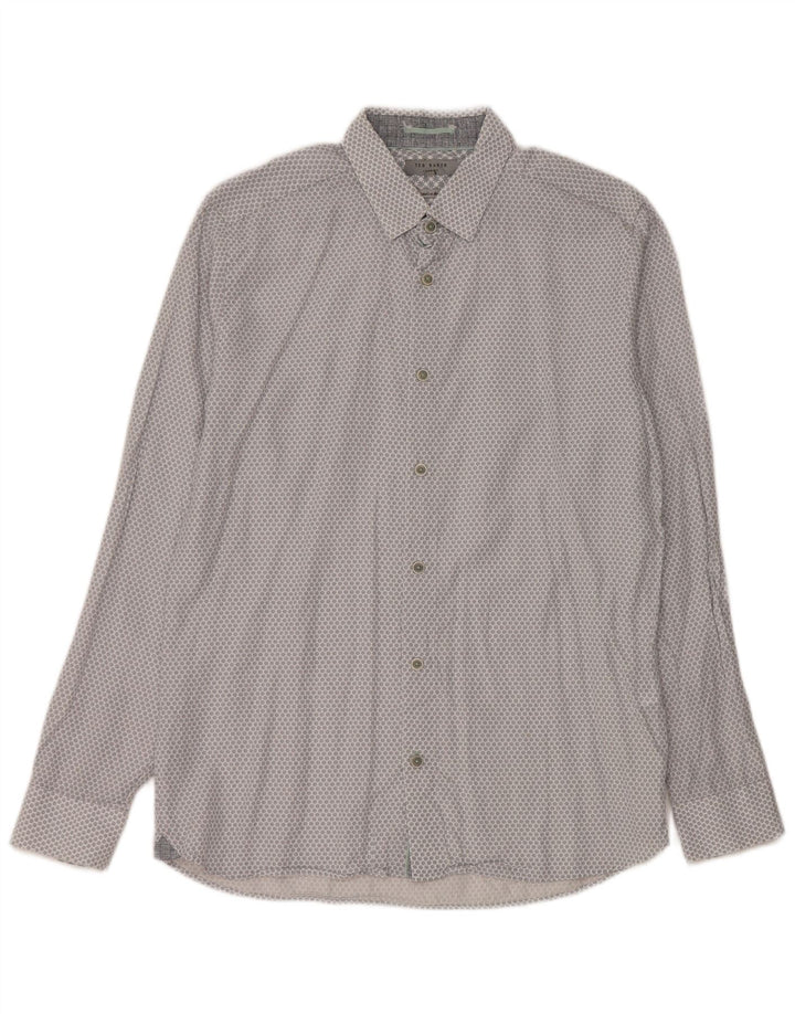 Ανδρικό πουκάμισο Ted Baker Μέγεθος 3 Medium Grey Spotted Lyocell