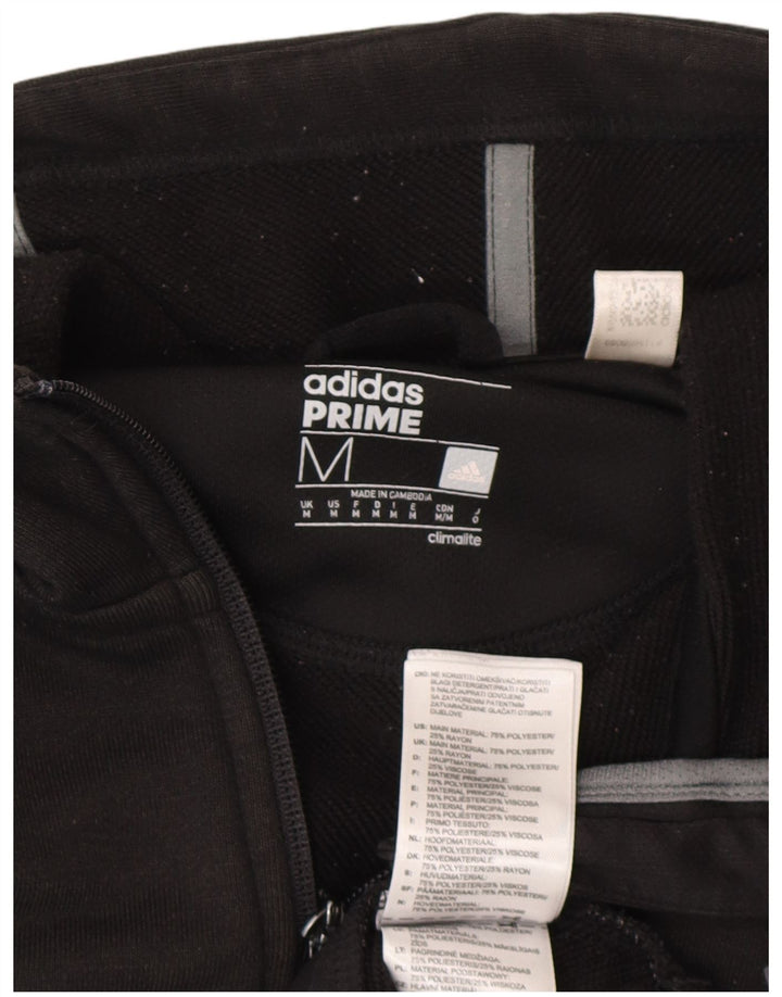 Ανδρικό πουλόβερ Adidas Climalite με φερμουάρ με κουκούλα μεσαίου μαύρου πολυεστέρα