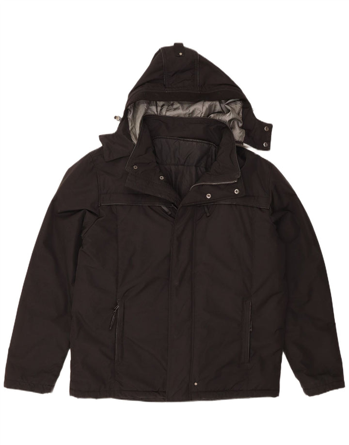 Ανδρικό μπουφάν με κουκούλα Ivy Oxford IT 52 XL μαύρο πολυεστέρα