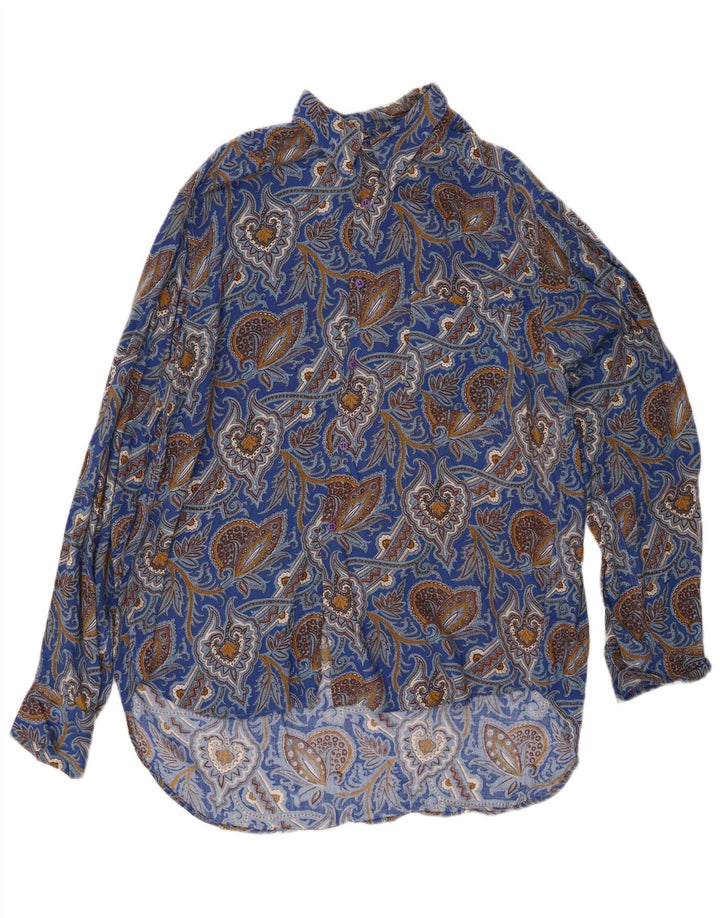 LE GARAGE Mens Shirt Medium Blue Paisley