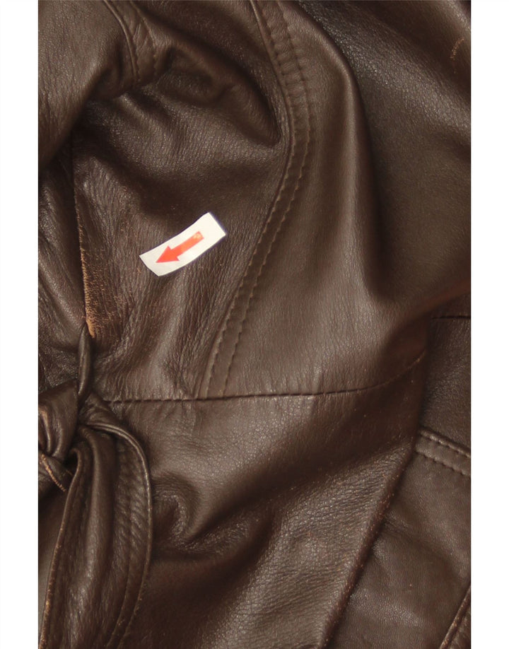 Vintage Ανδρικό Στρατιωτικό Δερμάτινο Μπουφάν IT 52 XL Καφέ Δερμάτινο