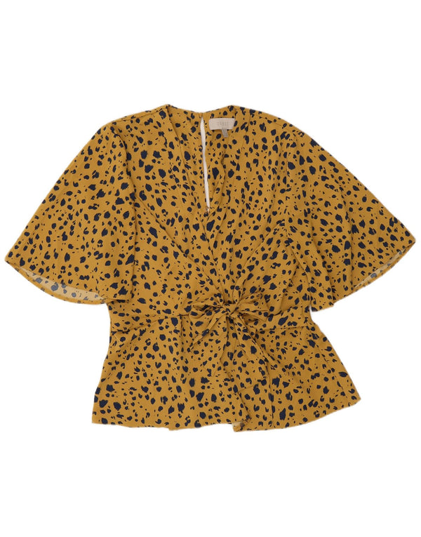 Coast Γυναικεία Μπλούζα Τοπ UK 12 Medium Yellow Animal Print Polyester