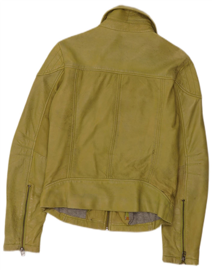 Freaky Nation Γυναικείο Δερμάτινο Μπουφάν UK 10 Small Green Leather