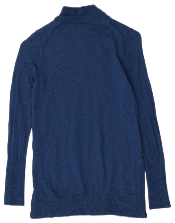 Γυναικείο παζλ πουλόβερ με λαιμό χελώνα UK 8 Small Blue Wool