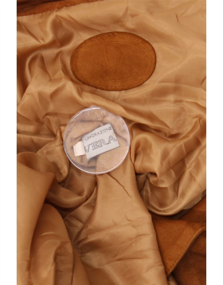 VINTAGE Γυναικείο Σουέντ Πανωφόρι UK 20 2XL Δερμάτινο Μπεζ