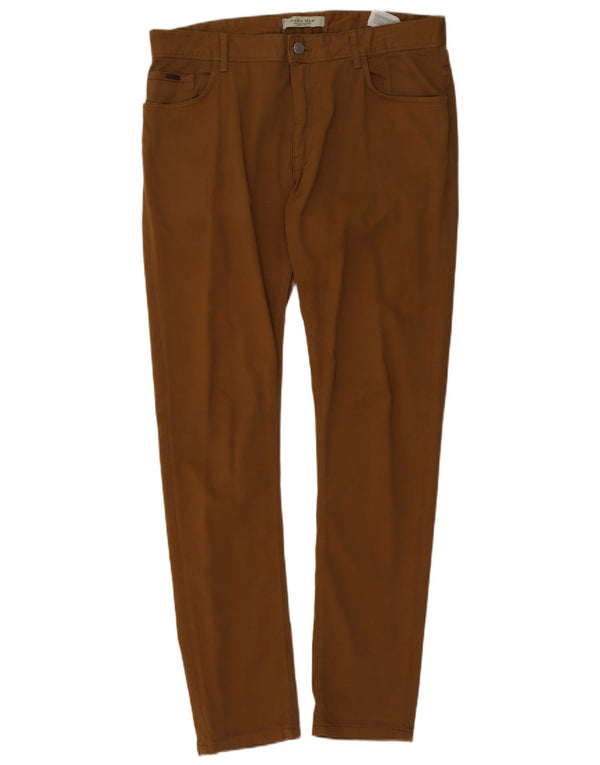 Zara Ανδρικό Skinny Casual Παντελόνι EU 46 XL W36 L32 Καφέ βαμβακερό