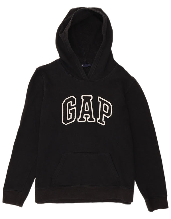 Γυναικείο Gap Graphic Hoodie Jumper UK 14 Medium Black Cotton