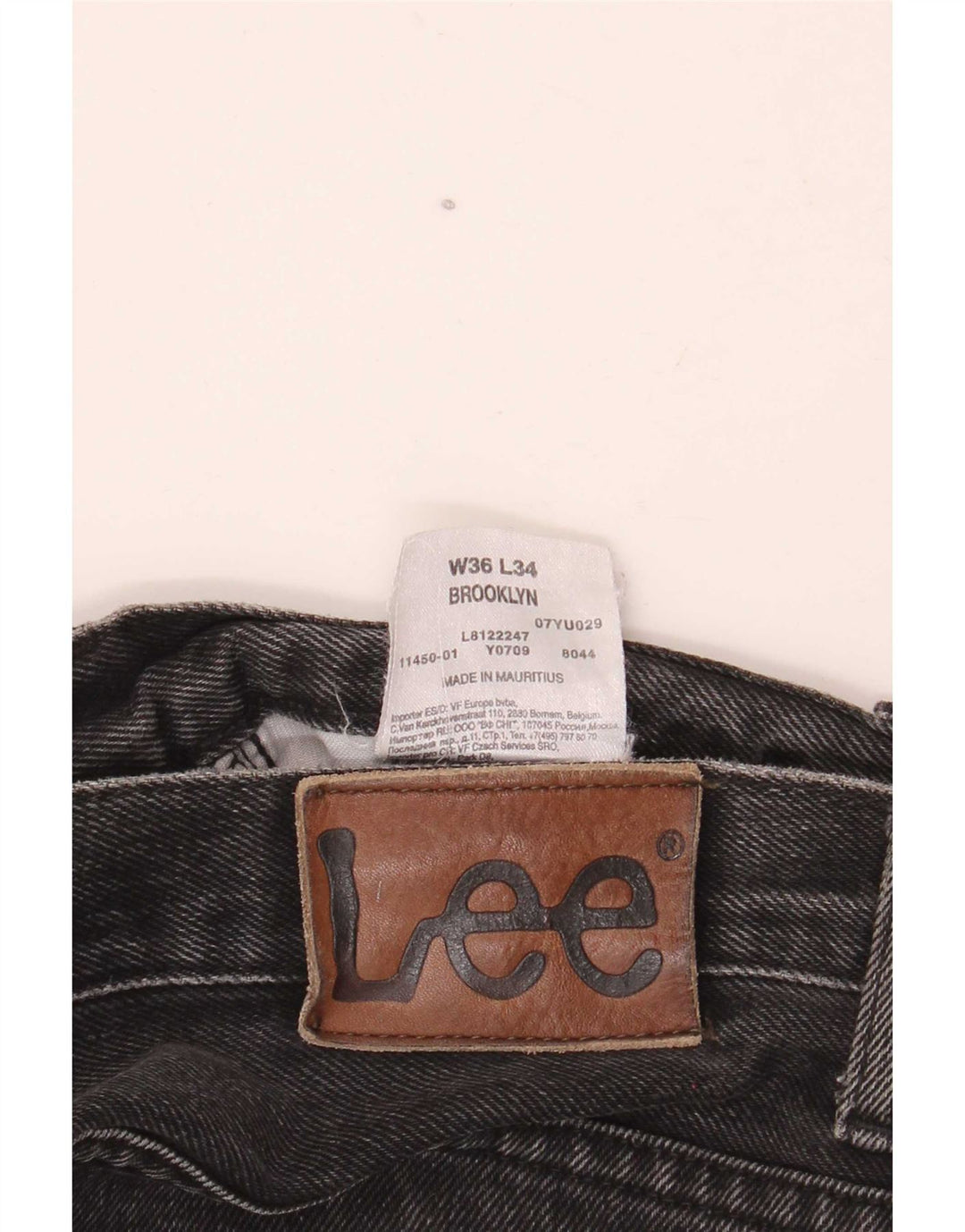 Lee Mens Brooklyn Straight Jeans W36 L34 Μαύρο βαμβακερό