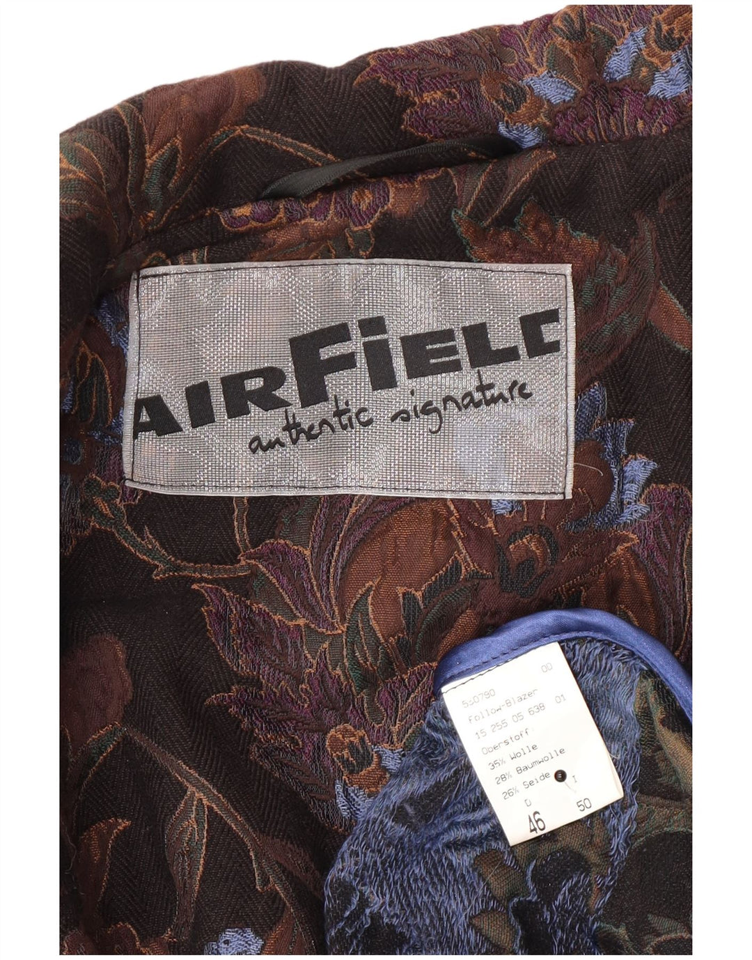 Vintage Γυναικείο Μπουφάν Blazer IT 50 XL Μαύρο φλοράλ μαλλί