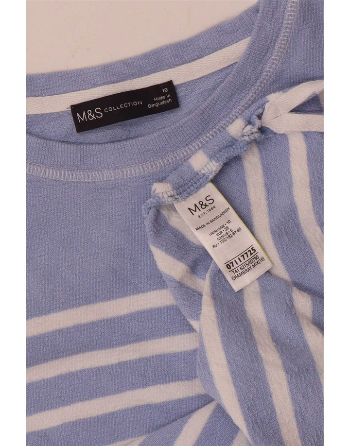 Marks & Spencer Γυναικείο μακρυμάνικο UK 10 Small Blue ριγέ βαμβακερό