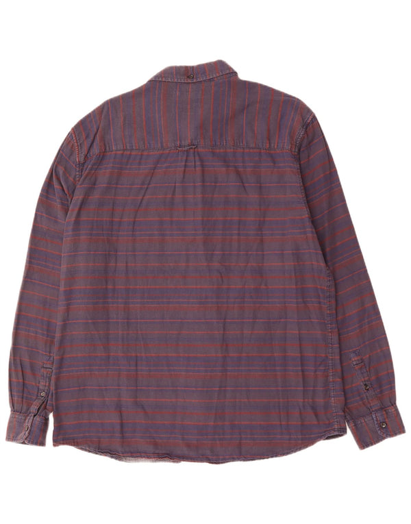 WRANGLER Ανδρικό πουκάμισο κανονικής εφαρμογής 2XL Navy Blue ριγέ βαμβακερό