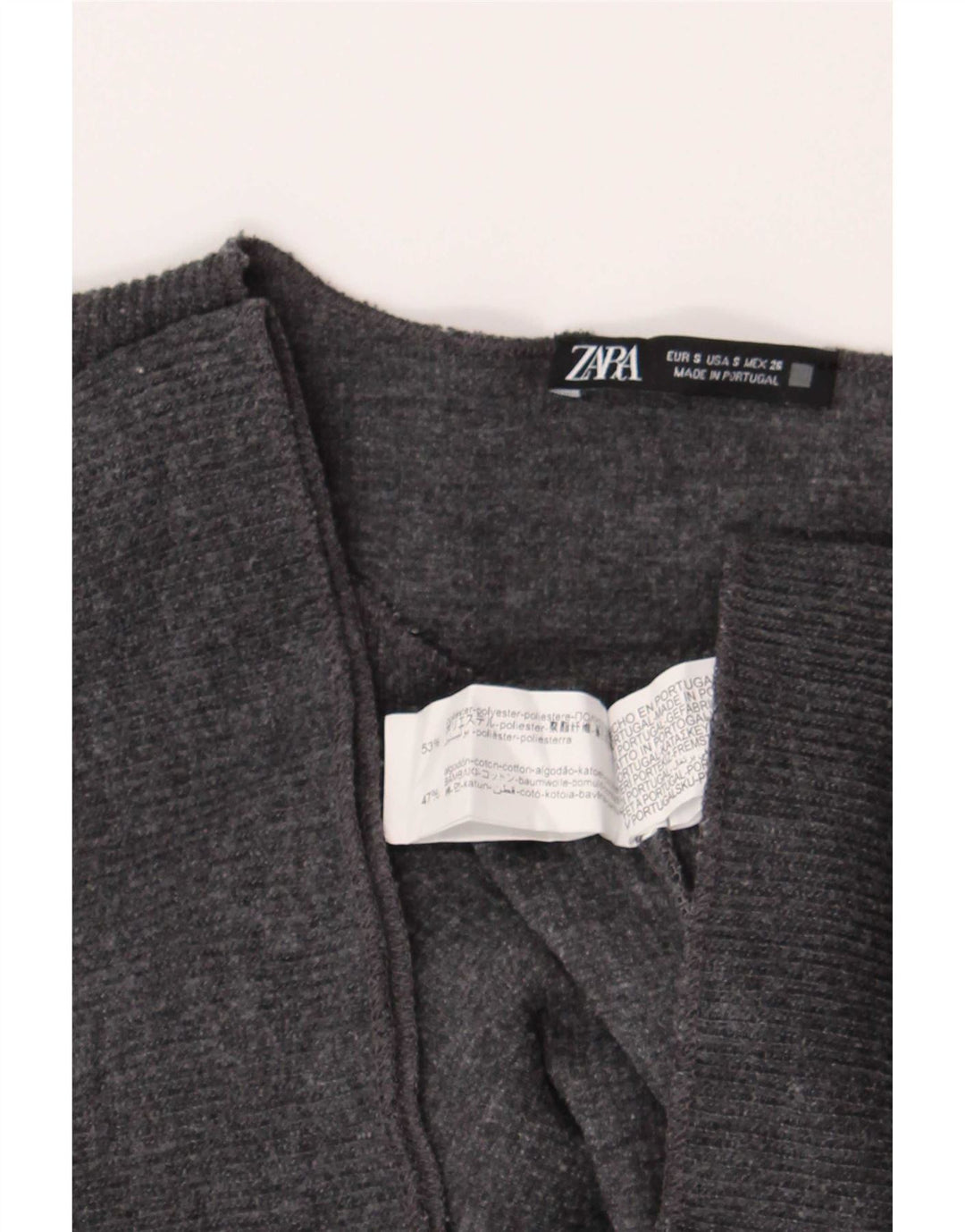 Zara Γυναικείο T-Shirt Top UK 10 Small Grey Polyester